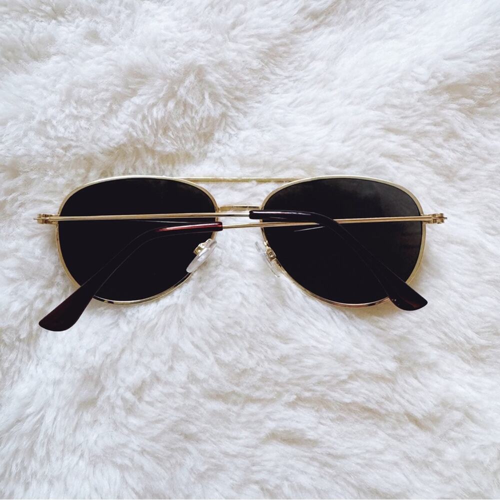 Tiana Gold Minimalist Aviator Sunglasses - Picture 11 of 11